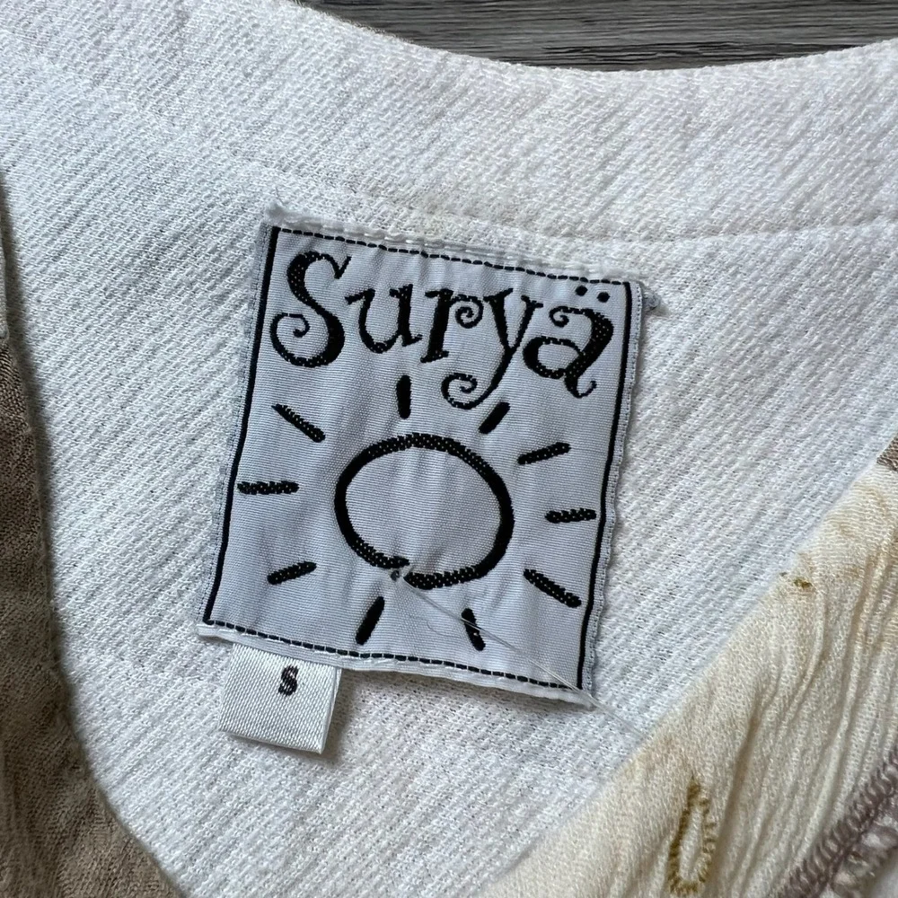 Surya Vest Womens Small Cream Boho Embroidered Patchwork Y2K Artsy Button Front - Picture 3 of 8